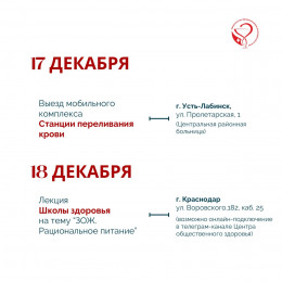 На Кубани неделя с 16 по 22 декабря будет посвящена популяризации здорового питания На Кубани неделя с 16 по 22 декабря будет посвящена популяризации здорового питания
