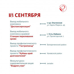 С 15 по 21 сентября в Краснодарском крае пройдут мероприятия, приуроченные к Всемирному дню безопасности пациента С 15 по 21 сентября в Краснодарском крае пройдут мероприятия, приуроченные к Всемирному дню безопасности пациента