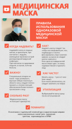 ИСПОЛЬЗОВАНИЕ ОДНОРАЗОВОЙ МАСКИ СНИЖАЕТ ВЕРОЯТНОСТЬ ЗАРАЖЕНИЯ ГРИППОМ, КОРОНАВИРУСОМ И ДРУГИМИ ОРВИ